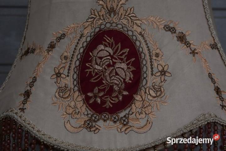 Stojąca Lampa z Brązu Abażur Vintage Lampka