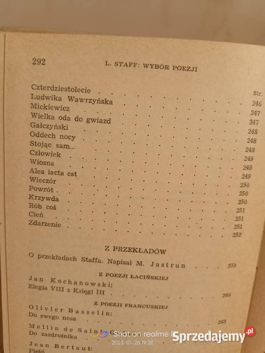 Wybór poezji Staff książki pierwsze wydanie