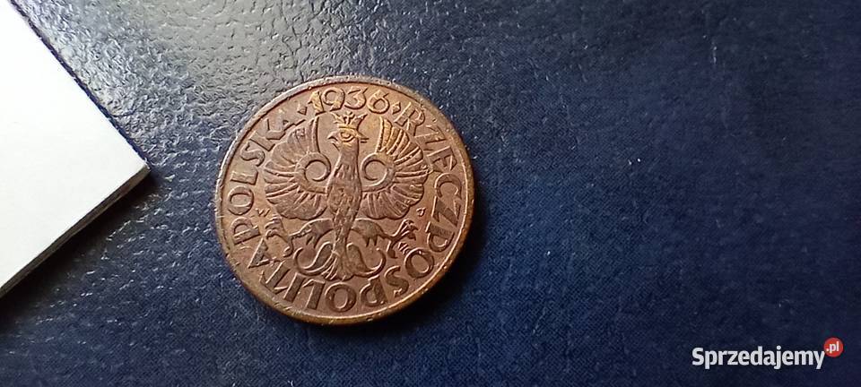 Stare monety 2 grosze 1936 2RP Polska piękna Lesko