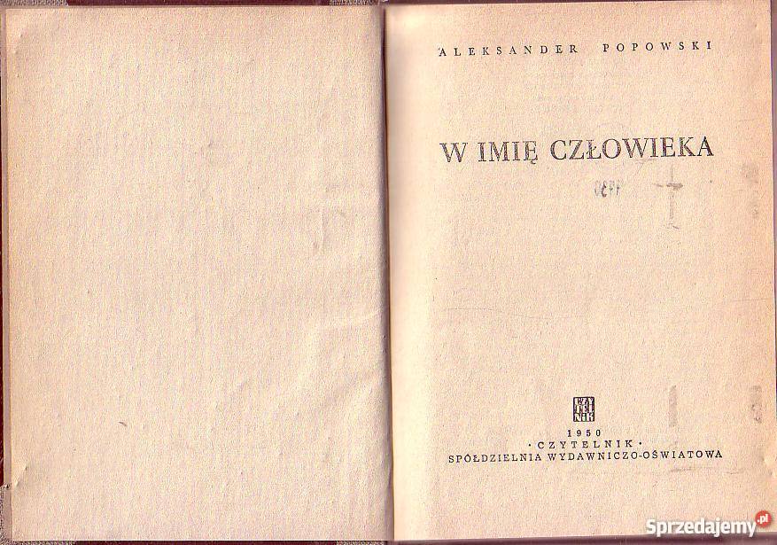 9589 W IMIĘ CZŁOWIEKA ALEKSANDER POPOWSKI Czyrna