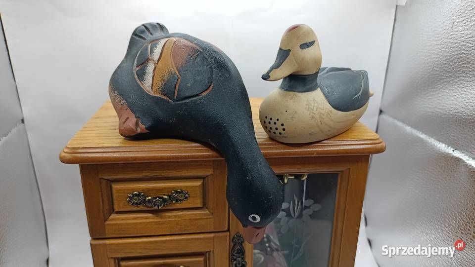 Figurki ceramiczne ptaki dwie kaczki Zamość