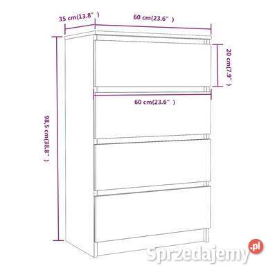 vidaXL Komoda szary dąb sonoma 60x35x985 Warszawa