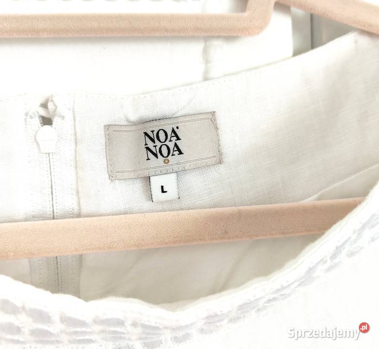 Biała spódnica lniana Noa Noa L 40 len lato biały zachodniopomorskie