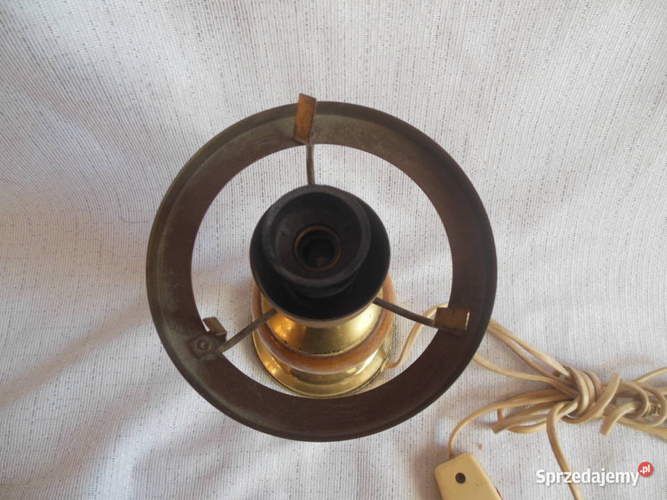 Lampka nocna Mosiądz metal ceramika PRL Kielce sprzedam