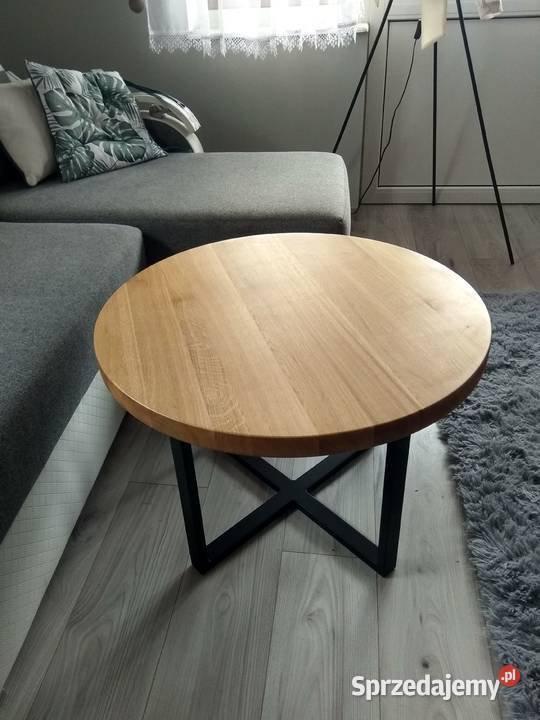 Stolik kawowy 70 dąb okrągły nowoczesny loft Meble Warszawa sprzedam
