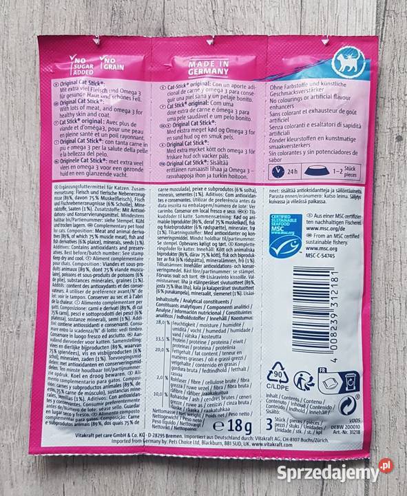 Vitakraft przysmak kota Omega3 Flądra 3 Chrzanów