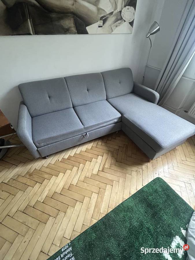 Szara piękna rozkładana kanapa Warszawa