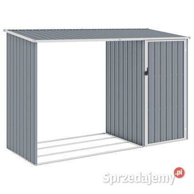 vidaXL Szopa z wiatą na drewno szaraSKU46294 Ogród Warszawa