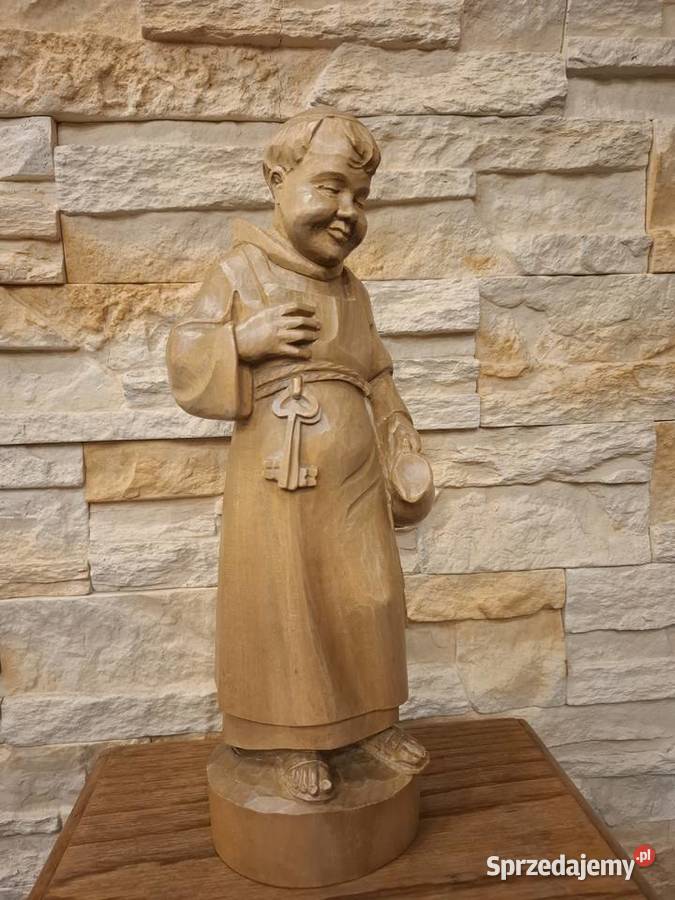 Rzeźba z drewna Mnich z kluczami Lubień
