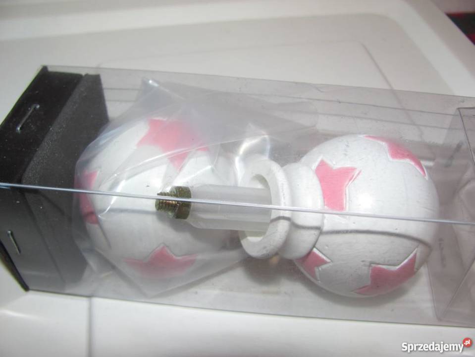 zakończenie karniszy kula biała w różowe odcienie różowego Zamość