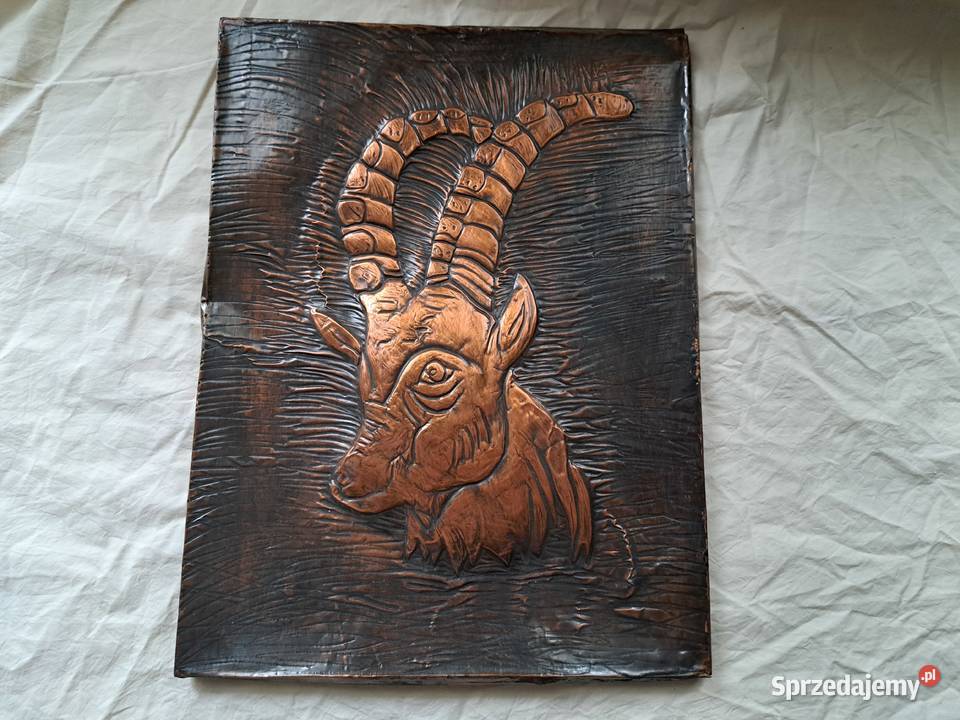 Miedziany obraz figurka kozła kozioł koziołek sprzedam