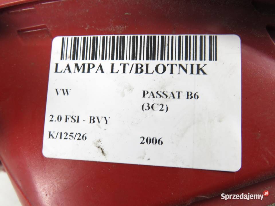 LAMPA LEWA TYLNA VW PASSAT B6 3C2 SEDAN