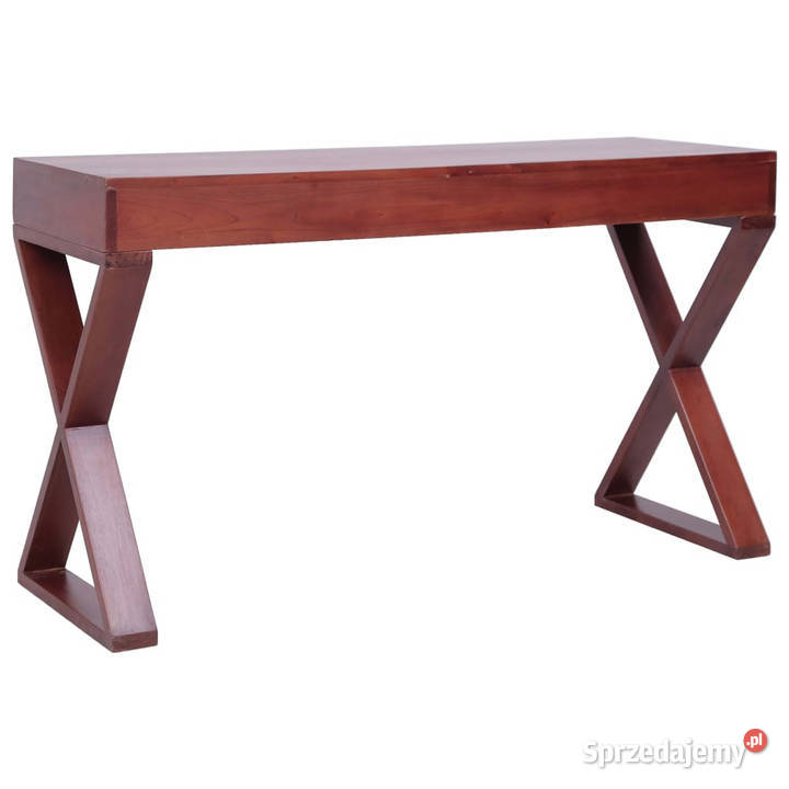 Biurko komputerowe brązowe 115x47x77 lity mahoń