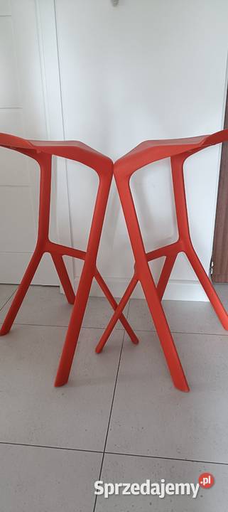 Piękne designerskie czerwone hokery barowe Warszawa