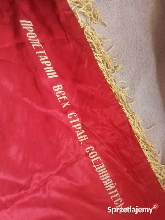 Stary Sztandar Chorągiew Flaga byłe ZSRR l 50te Grójec