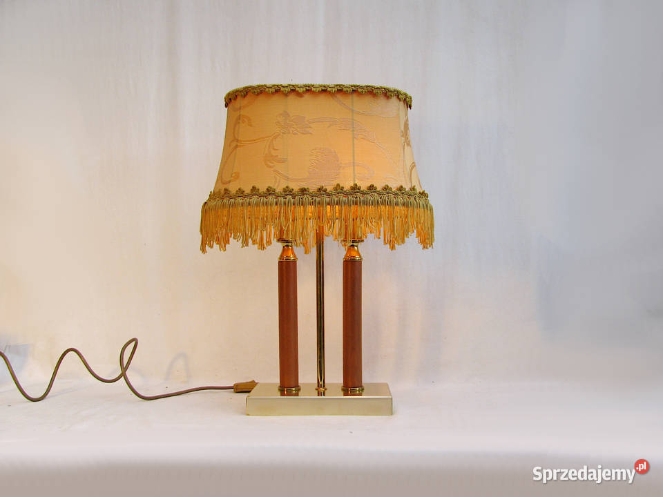 Lampka mosiądz abażur Vintage
