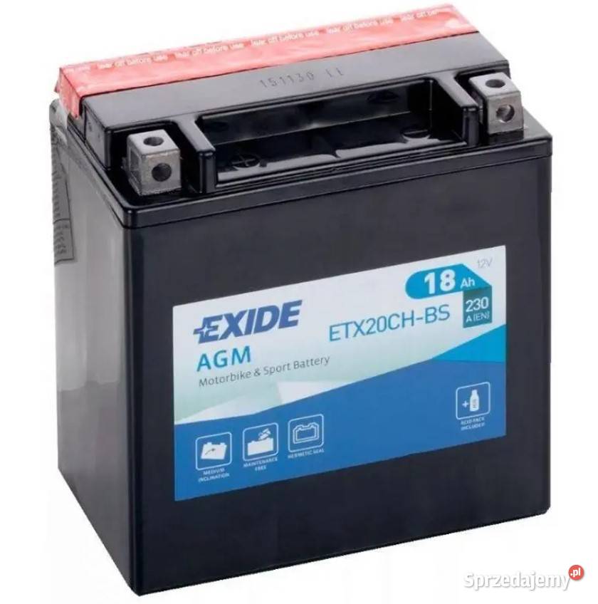 Akumulator motocyklowy EXIDE ETX20CHBS YTX20CHBS Akumulatory motocyklowe