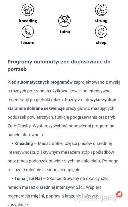 Fotel masujący Sakura kujawsko-pomorskie Wąbrzeźno