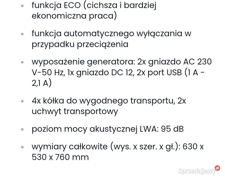 Generator inwerterowy nowy zapakowany w karton zachodniopomorskie