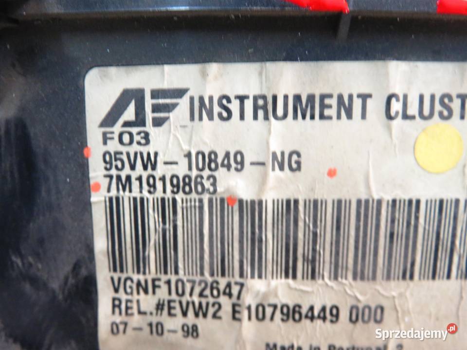 LICZNIK VW SHARAN I 19 TDI 110 AFN 7M1919863 sprzedam