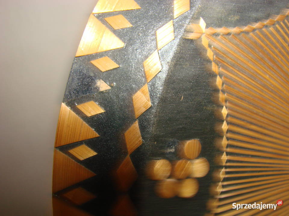 słomkowy talerz dekoracyjny PRL Rękodzieło Pruszcz Gdański