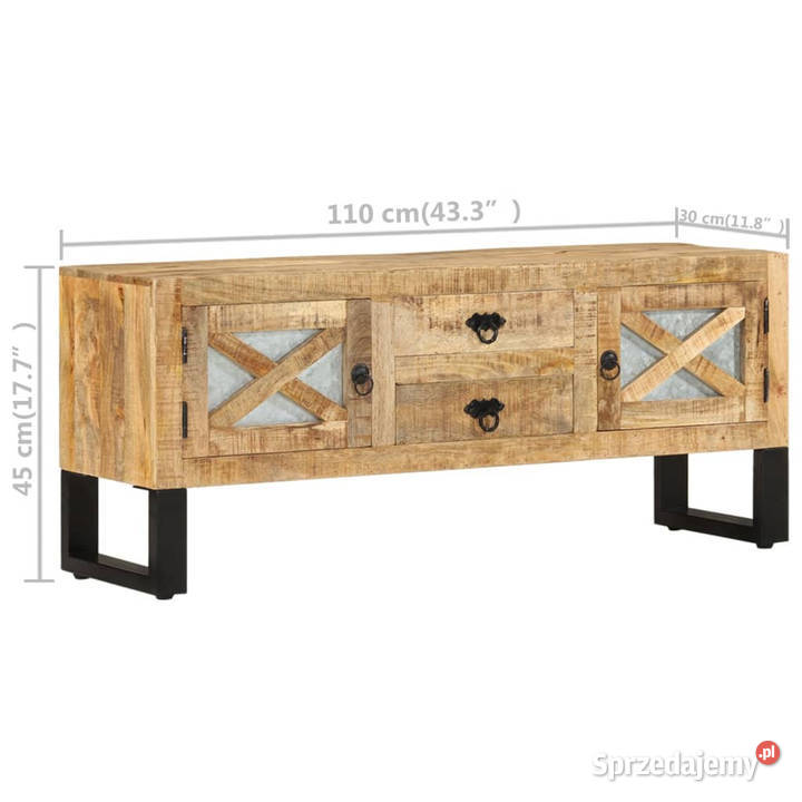 Szafka pod telewizor 110x30x45 surowe drewno Warszawa