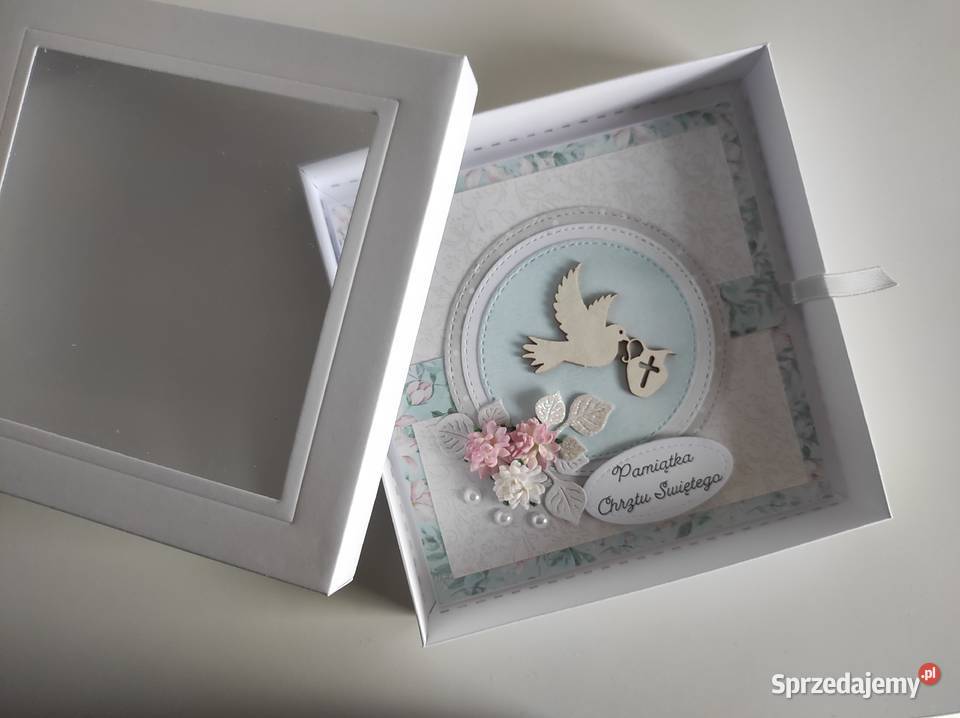 Kartka ręcznie robiona na Chrzest Święty z Łódź