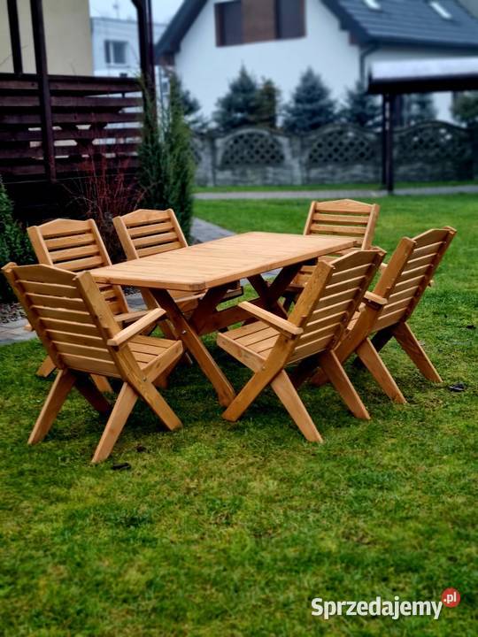 Meble ogrodowe drewniane składane meble tarasowe drewno Zestawy mebli ogrodowych śląskie Kalety