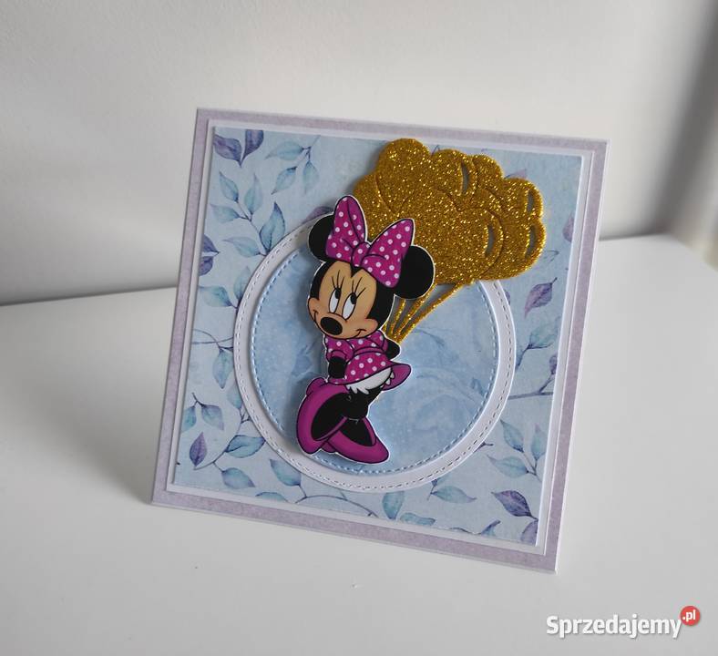 Kartka na urodziny ręcznie robiona z Myszką łódzkie Łódź