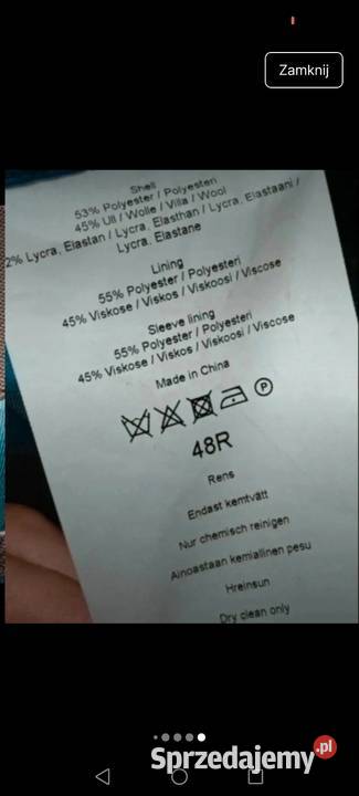 Marynarka granatowa wełniana wool o kroju męskim niebieski Marynarki i żakiety podkarpackie