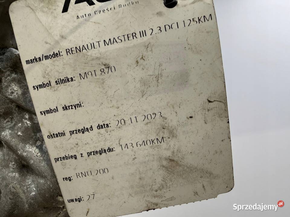 SILNIK Opel Movano B 23 CDTI 125 diesel 143 Chełm