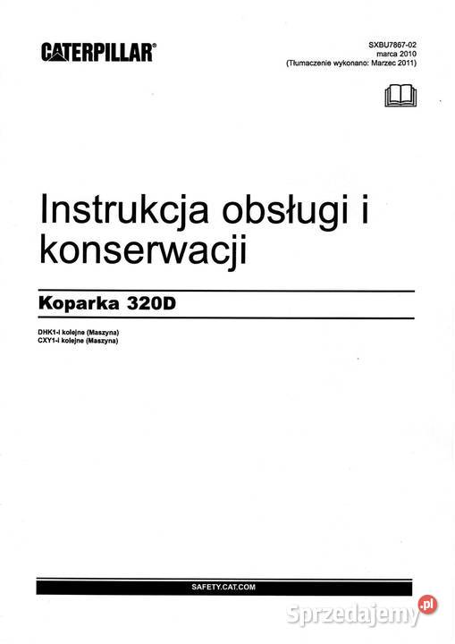Instrukcja obsługi DTR Koparka gąsienicowa Pozostałe Kraków sprzedam