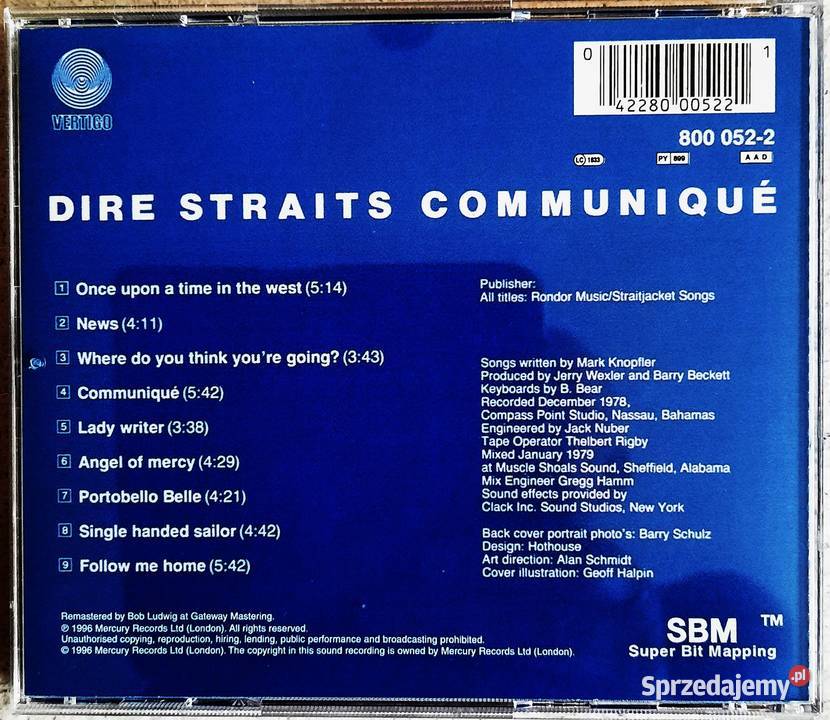 Kultowy Album CD Dire Straits Communique CD Warszawa