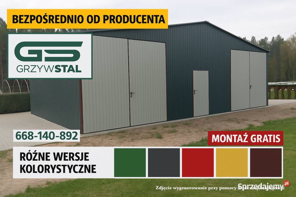 Duży Garaż blaszanyMagazynWiataRolnicza Hala Sprzedaż Żyrardów