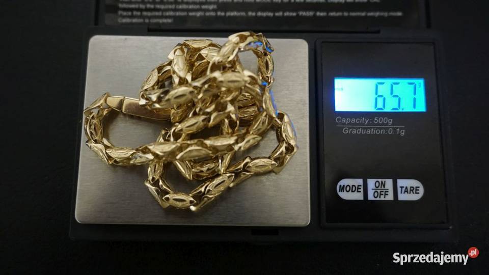 NOWY ZŁOTY ŁAŃCUSZEK OKRĄGŁY ŁAŃCUCH 60G Warszawa