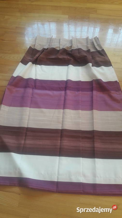 Tkanina satinet zasłona gotowa krembeżfioletbrąz wielokolorowy Radom