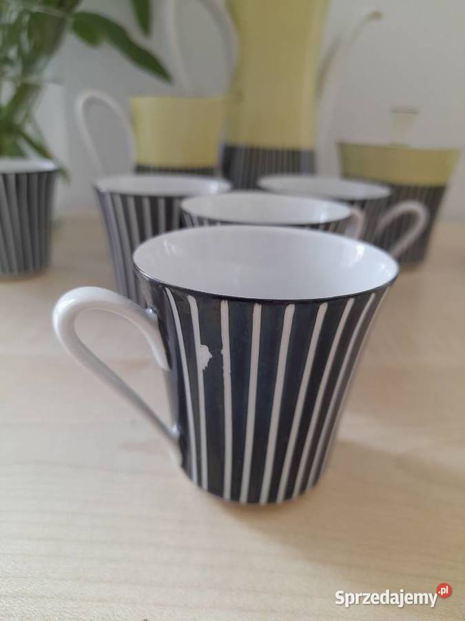 Porcelanowy serwis espresso Volkstedt lata dolnośląskie
