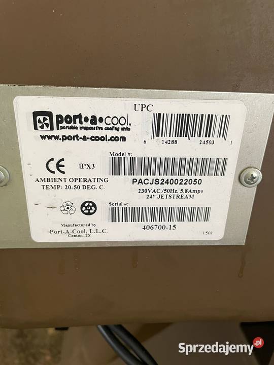 Przenośny klimatyzator ewaporacyjny PortACool Magazynowanie Lublin