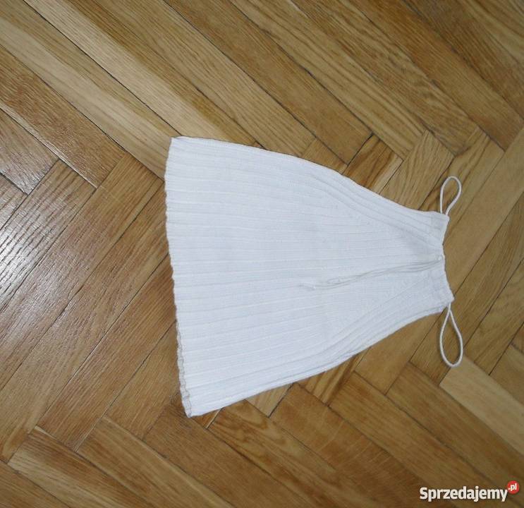 BIAŁY FANTAZYJNY TOP Z DEKOLTEM HALTER RM Rozmiar 38(M) Łódź