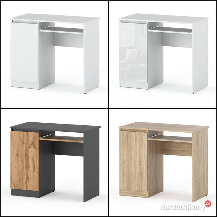 Biurko Biały Połysk Komputerowe Nowoczesne 90 Elbląg