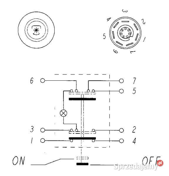 Przełącznik przyciskowy wału WOM okrągły żółty małopolskie