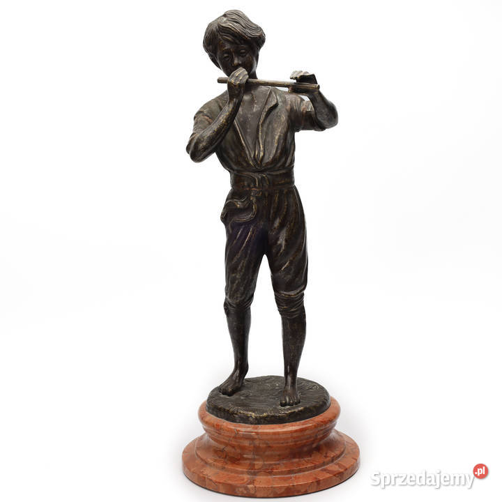 Artexpert Figura z brązu grajek chłopiec grający Szczecin