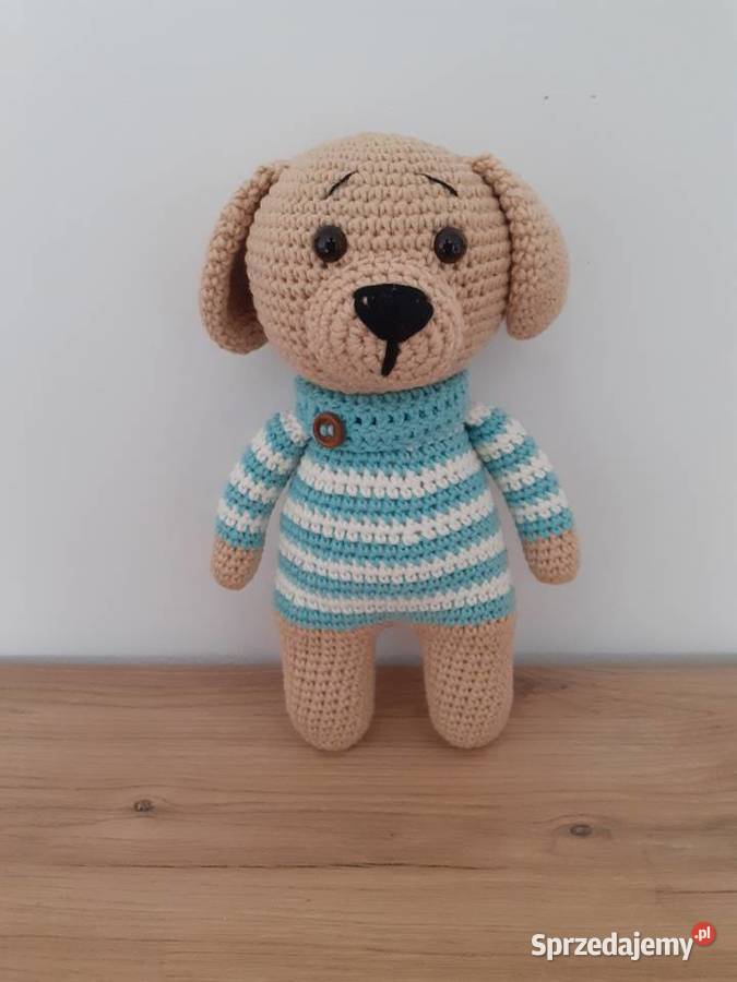 Piesek zrobiony z włóczki na szydełku małopolskie Kraków