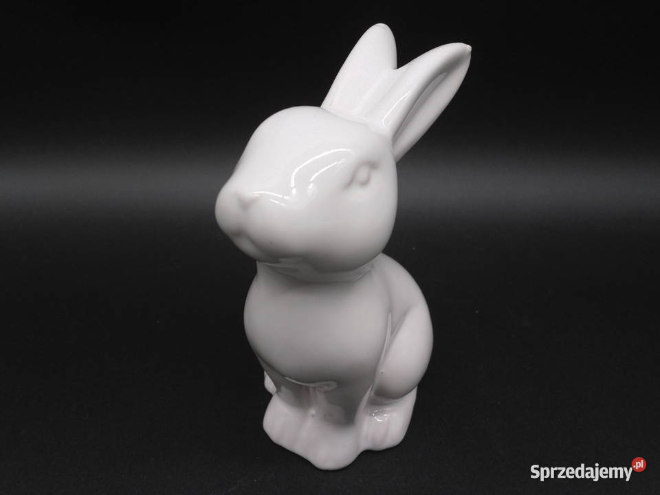 Ceramiczna Figurka Zająca Królika Biała Raszków