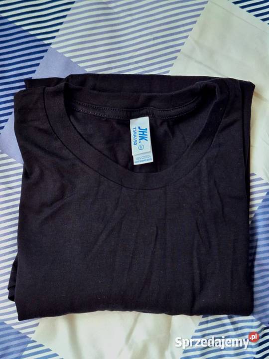 koszulka tshirt męska L JHK nowa czarna Odzież codzienna Krosno
