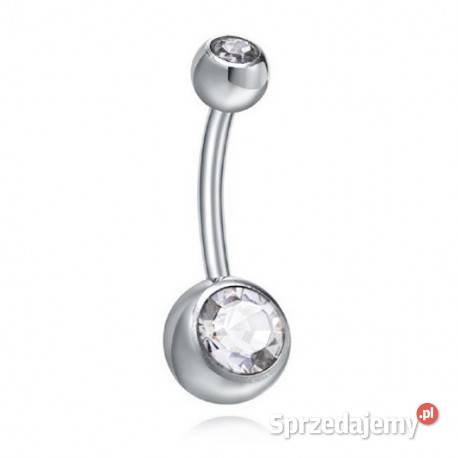 Kolczyk do pępka kryształ kryształki biały śląskie Cieszyn