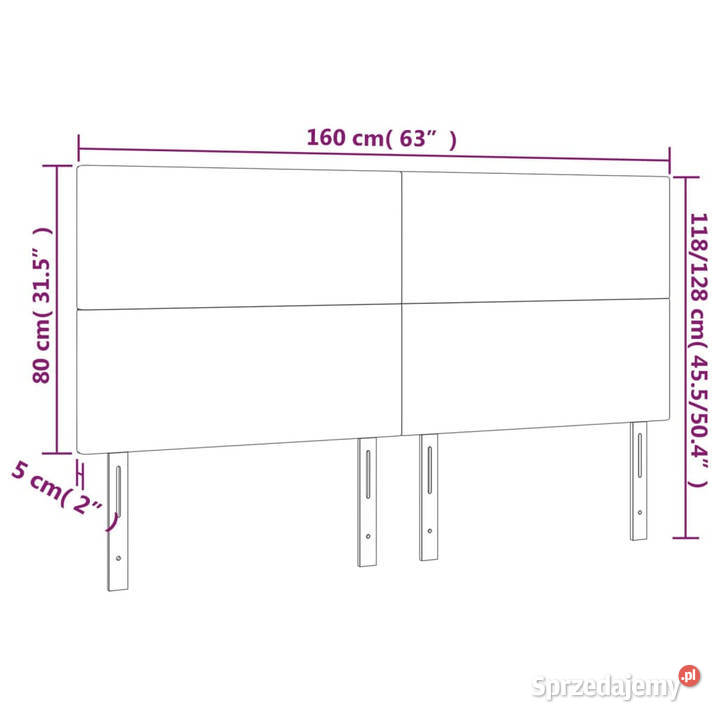 Zagłówek do łóżka z LED niebieski 160x5x118128 Warszawa