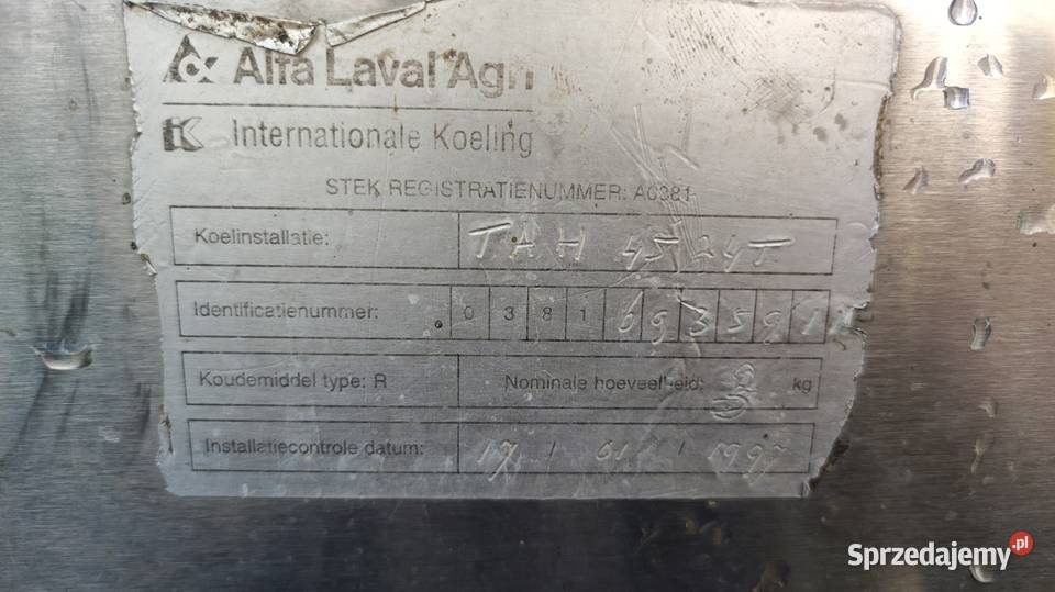 Chłodnia do mleka AlfaLaval HCAC3000 Brzostów