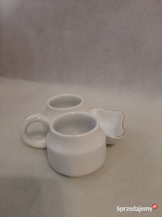 Piękny kolekcjonerski kabaret białej porcelany Inowrocław sprzedam