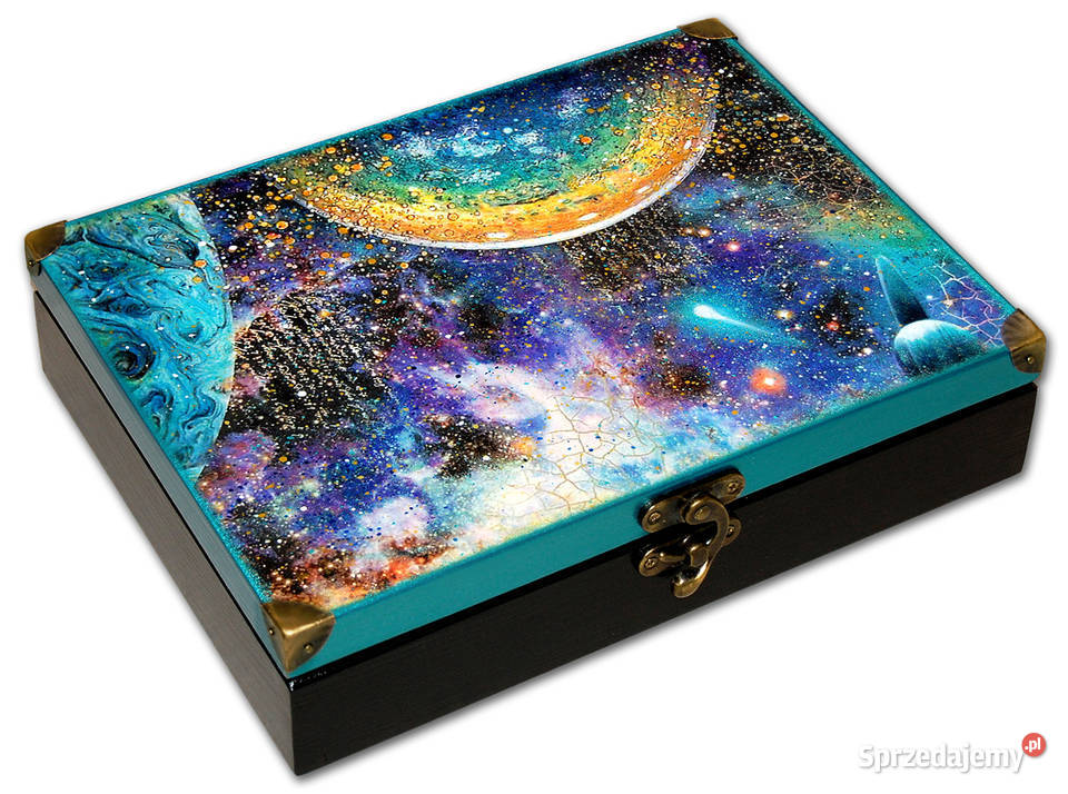 SZKATUŁKA drewniane pudełko KOSMOS metallic Bydgoszcz